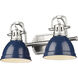 Yep Duncan Vanity Wall Light in Pewter, Navy
