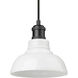 Yep Carver 1 Light 7.5 inch Matte Black Pendant Ceiling Light in Vintage Milk Glass