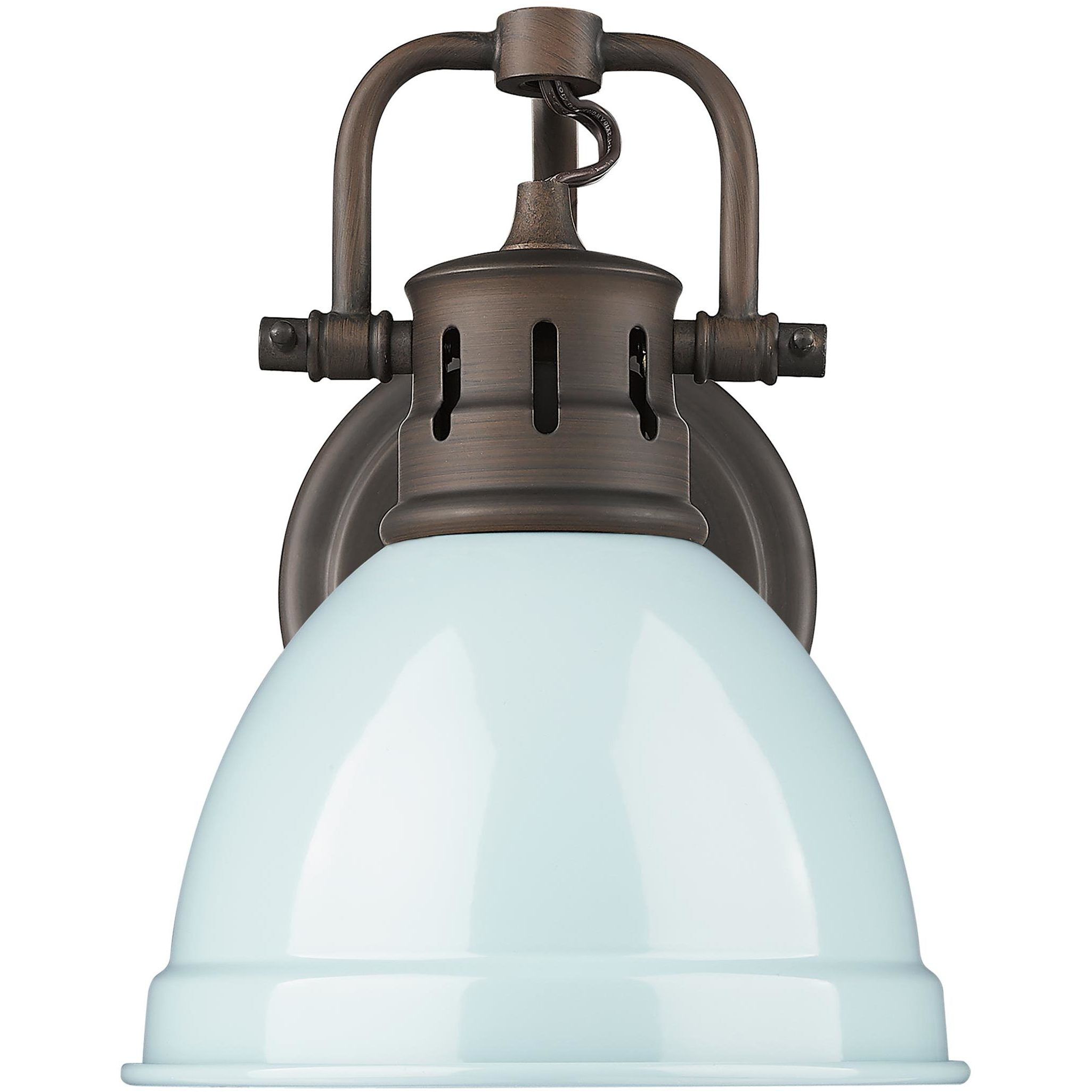 Yep Duncan Vanity Wall Light in Rubbed Bronze, Seafoam