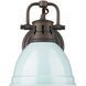 Yep Duncan Vanity Wall Light in Rubbed Bronze, Seafoam