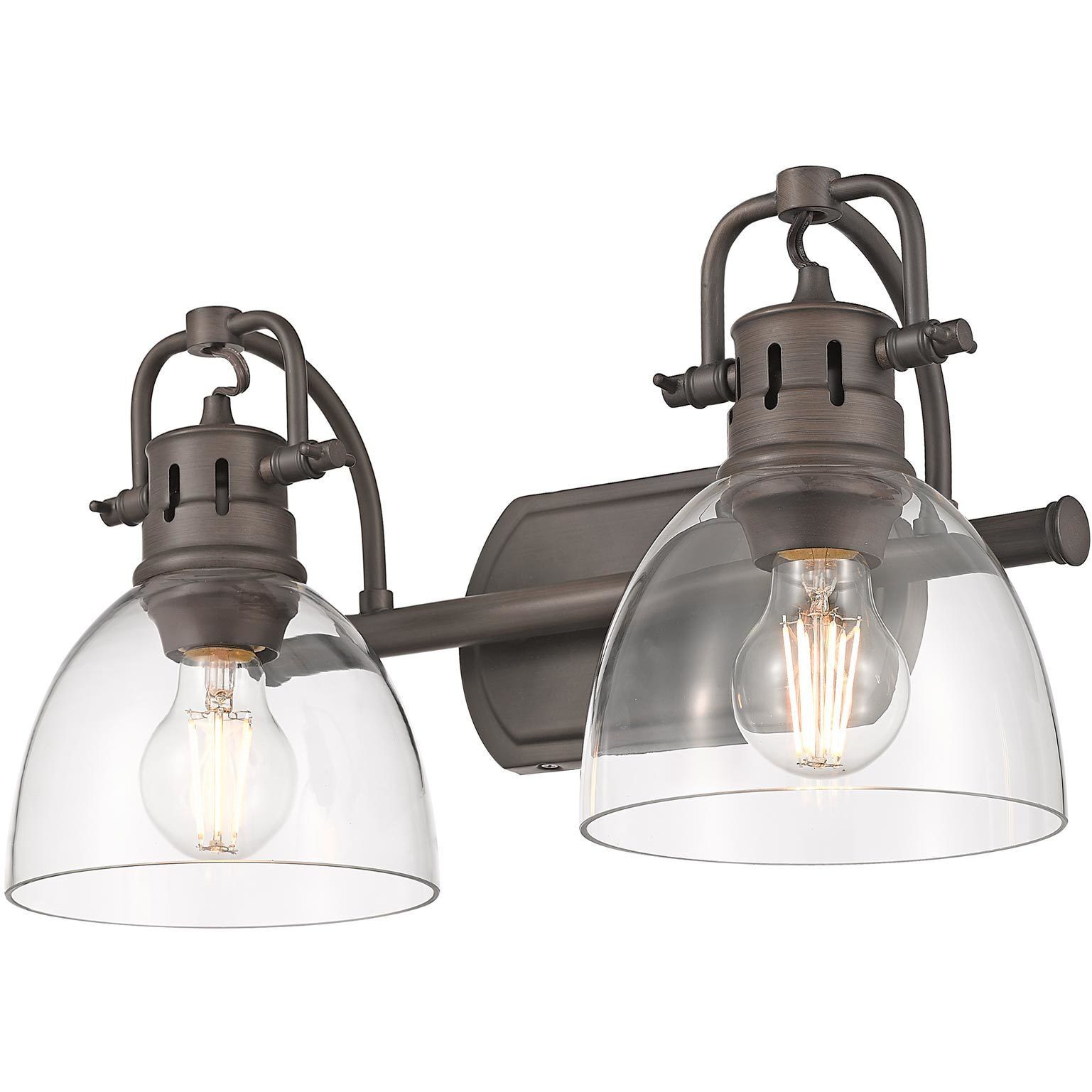 Yep Duncan Vanity Wall Light in Rubbed Bronze, Clear Glass