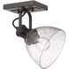 Hines 1 Light 7 inch Rubbed Bronze Semi-flush Ceiling Light in Seeded Glass, Damp