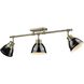 Yep Duncan 3 Light 35.38 inch Aged Brass Semi-Flush Mount Ceiling Light in Black, Damp