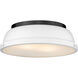 Duncan 2 Light 14 inch Matte Black Flush Mount Ceiling Light in Matte White, Damp