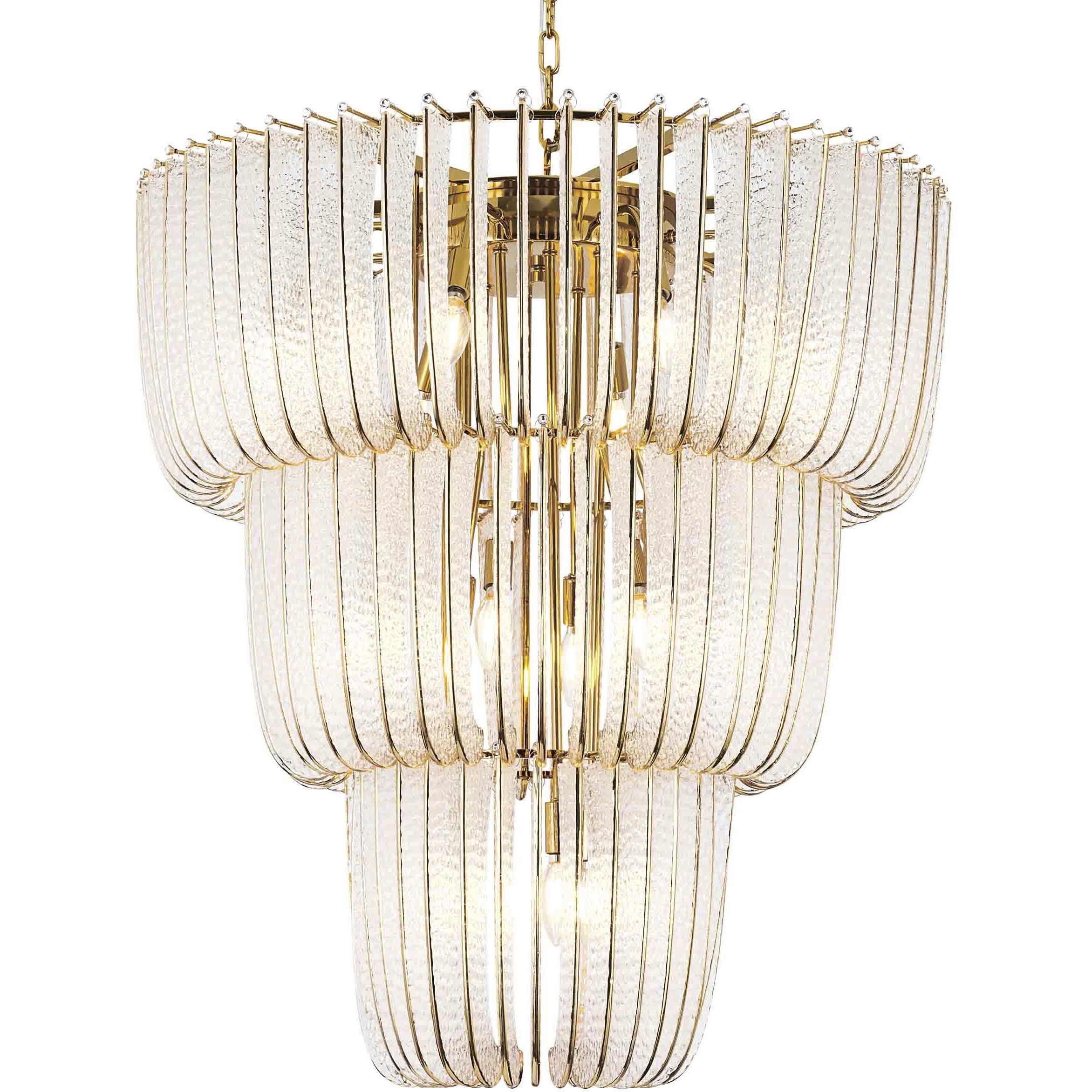 Ziva Shahi 29.5 inch 5.00 watt Titanium Gold Chandelier Ceiling Light, 3 Tier