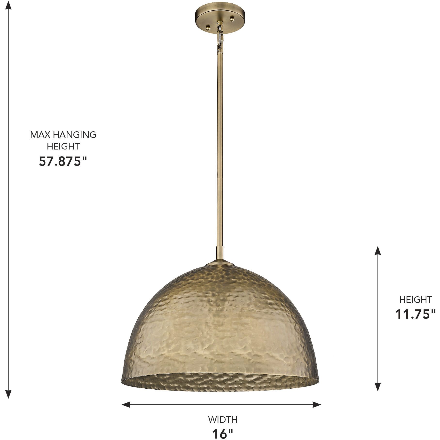 Shepard 1 Light 16 inch Modern Brass Pendant Ceiling Light