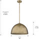 Shepard 1 Light 16 inch Modern Brass Pendant Ceiling Light