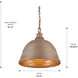 Bartlett Pendant Ceiling Light in Copper Patina, Large