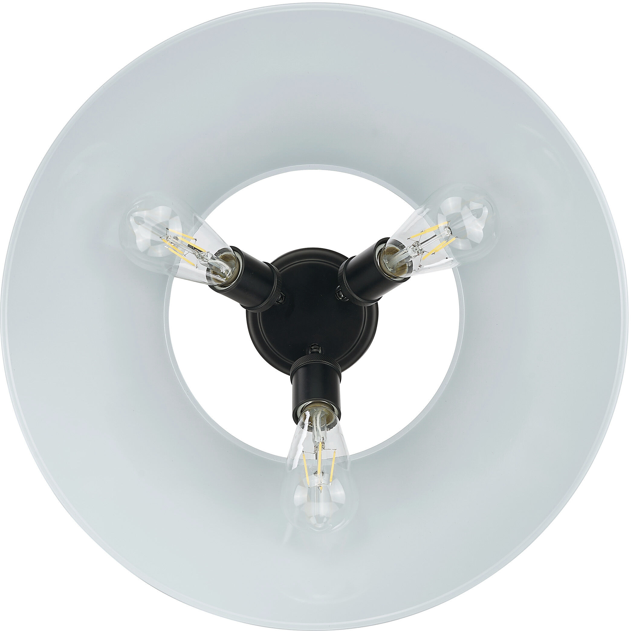 Yep Orwell 3 Light 18.75 inch Matte Black Flush Mount Ceiling Light in Dusky Blue