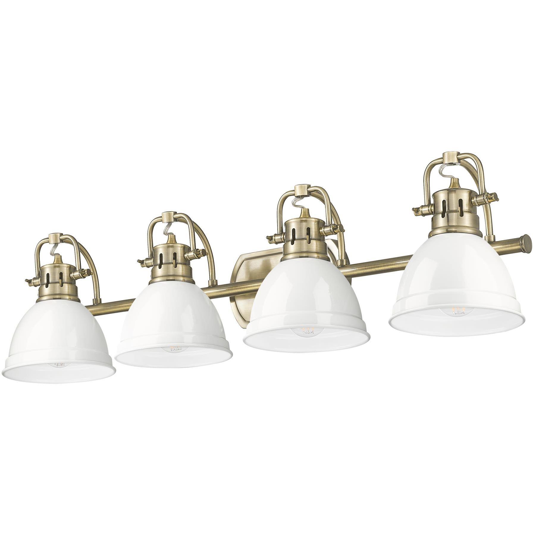 Yep Duncan Vanity Wall Light in Aged Brass, White