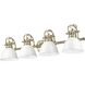 Yep Duncan Vanity Wall Light in Aged Brass, White