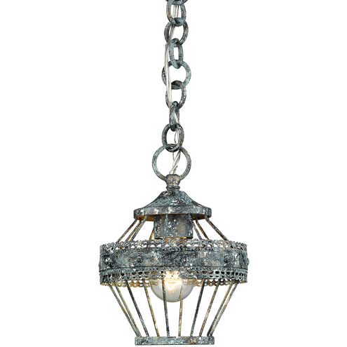 Ferris 1 Light 8 inch Blue Verde Patina Semi-flush Ceiling Light