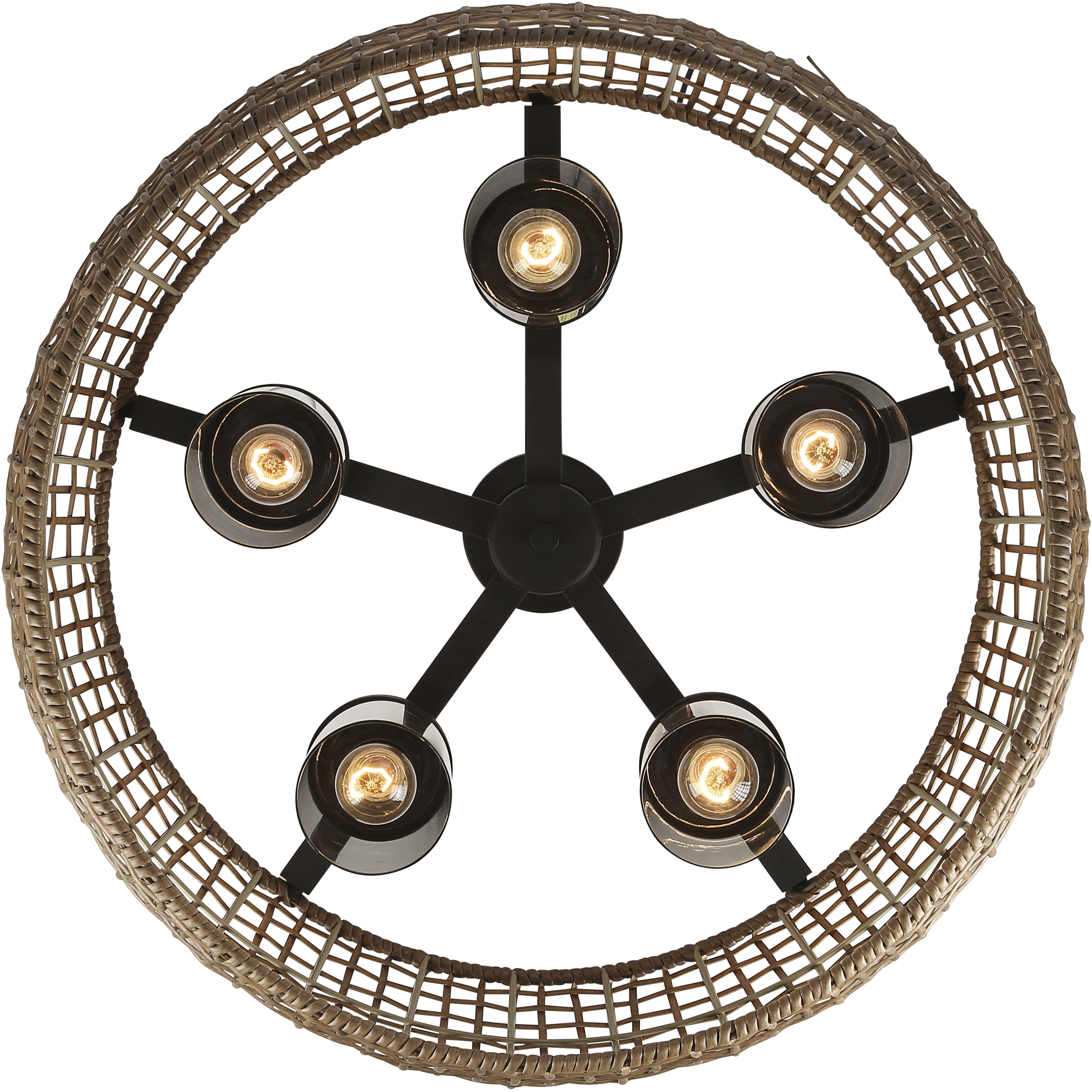 Piper 5 Light 27.5 inch Natural Black Outdoor Pendant