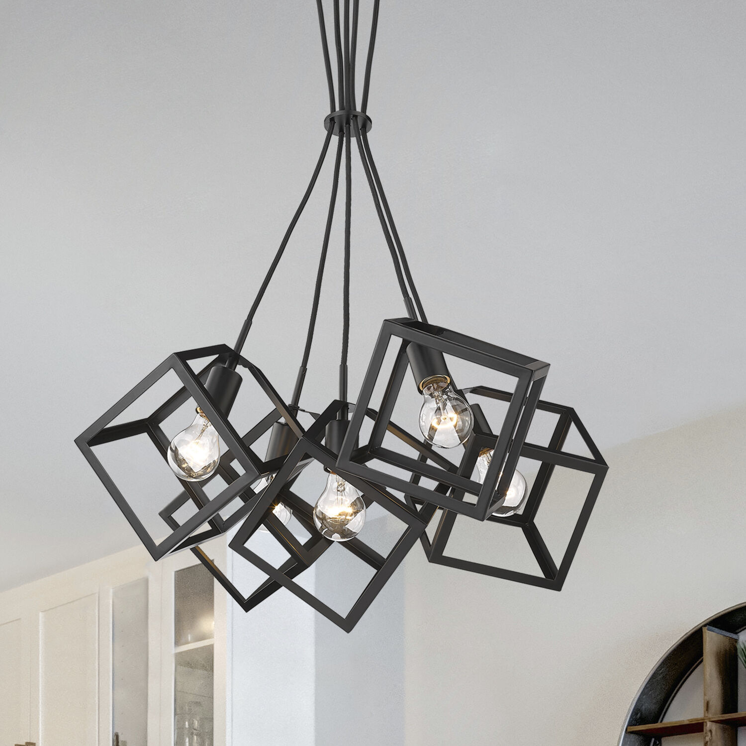 Cassio 5 Light 27.88 inch Matte Black Pendant Ceiling Light