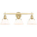 Orwell 3 Light 27 inch Brushed Champagne Bronze Bath Vanity Wall Light in Opal Glass