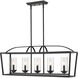 Mercer Island Light Ceiling Light in Seeded Glass, Matte Black/Matte Black