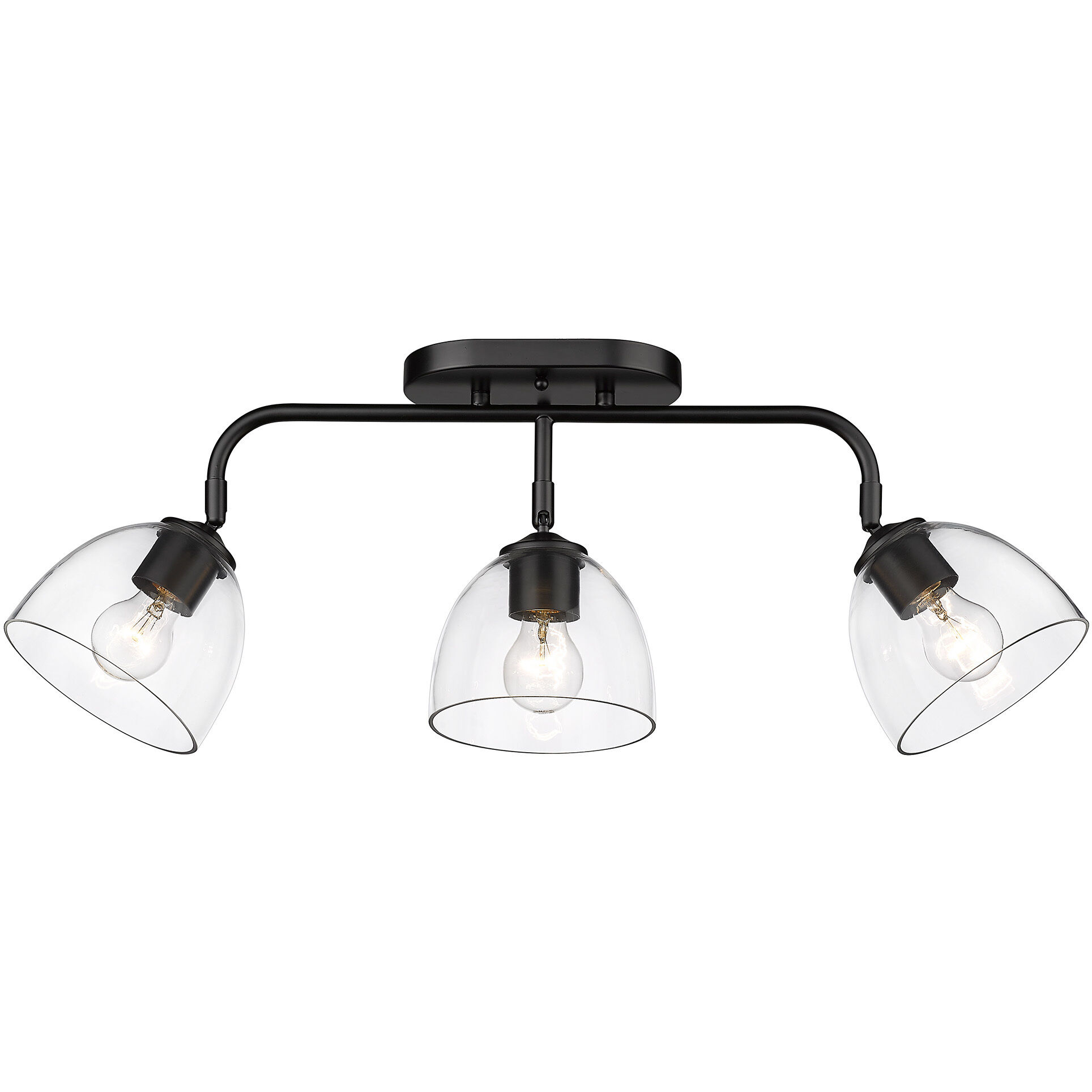 Roxie 3 Light 24.63 inch Matte Black Semi-Flush Mount Ceiling Light