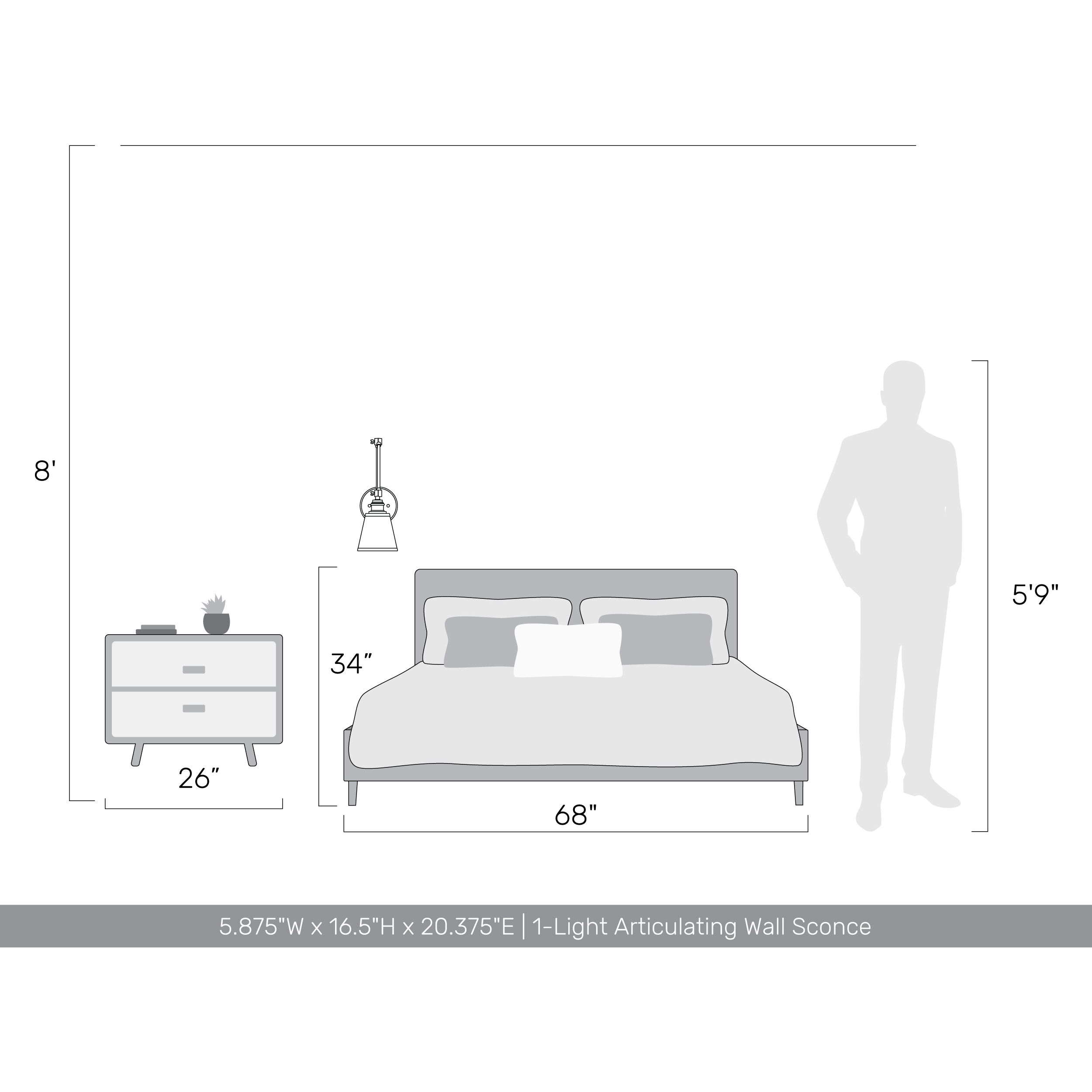 Yep Equinox 1 Light 5.88 inch Matte Black Swing Arm Wall Lamp Wall Light in White with Black Trim