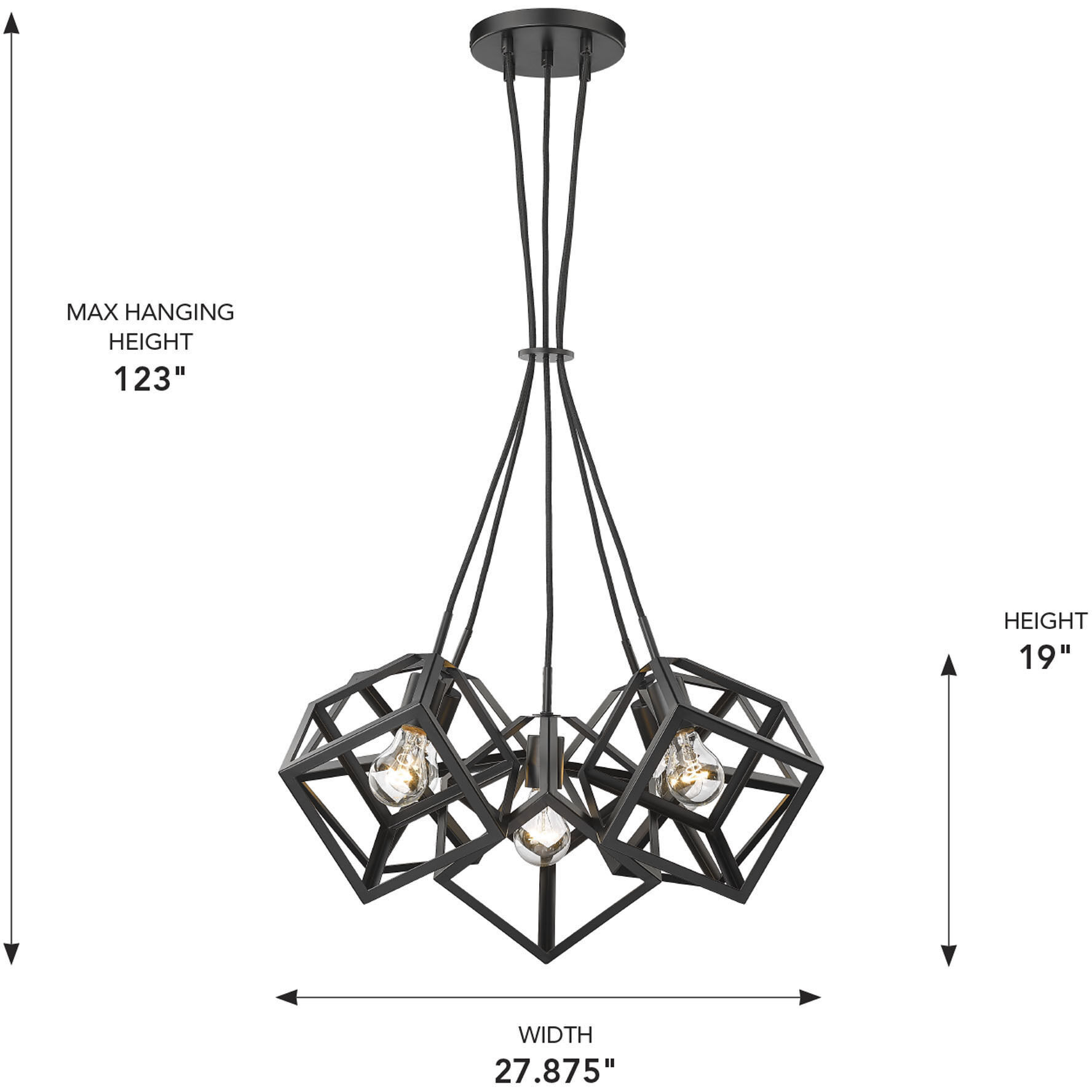 Cassio 5 Light 27.88 inch Matte Black Pendant Ceiling Light