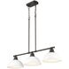 Duncan 3 Light 40 inch Rubbed Bronze Linear Pendant Ceiling Light in Matte White