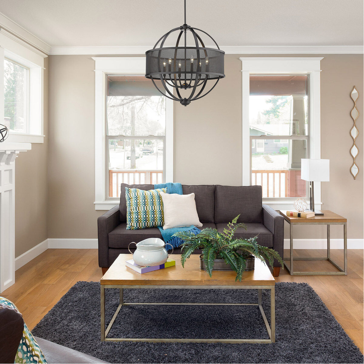 Colson 6 Light 27 inch Matte Black Chandelier Ceiling Light