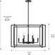 Tribeca 26 inch 60.00 watt Matte Black Chandelier Ceiling Light in Matte Black/Matte Black, Large