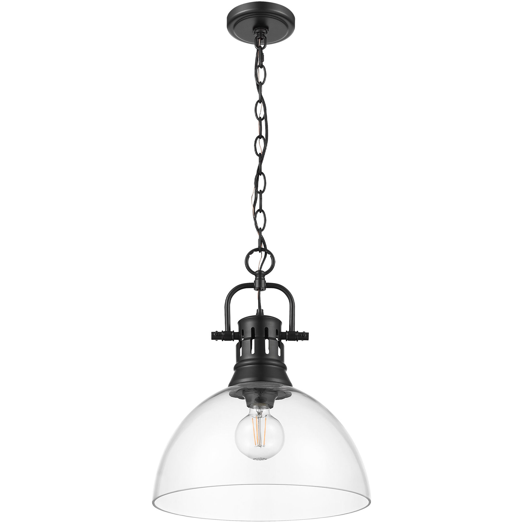 Yep Duncan Pendant Ceiling Light in Matte Black, Clear Glass