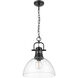 Yep Duncan Pendant Ceiling Light in Matte Black, Clear Glass