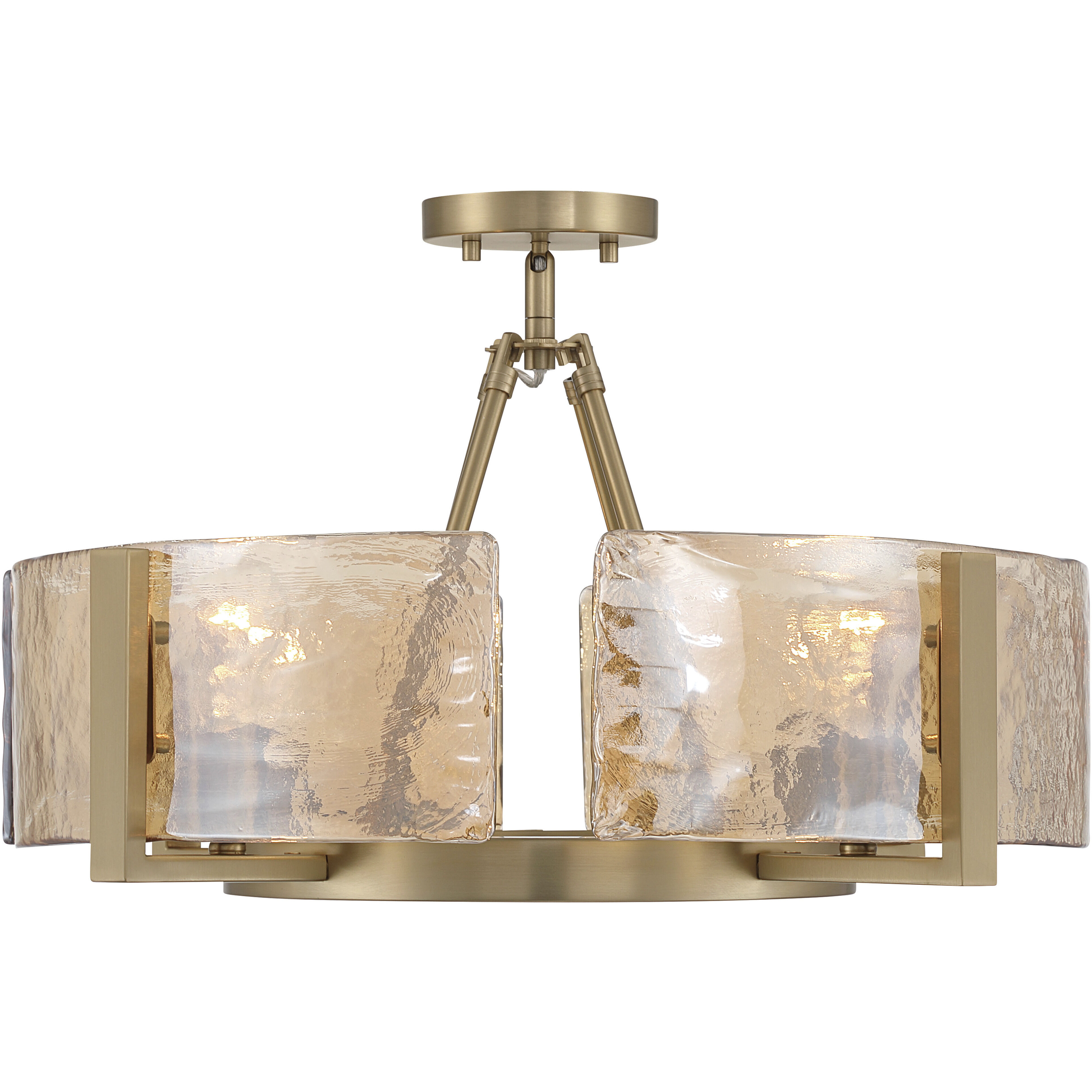 Aenon 4 Light 22 inch Brushed Champagne Brass Semi-Flush Mount Ceiling Light