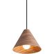Conique 1 Light 9.88 inch Dark Walnut Mini Pendant Ceiling Light