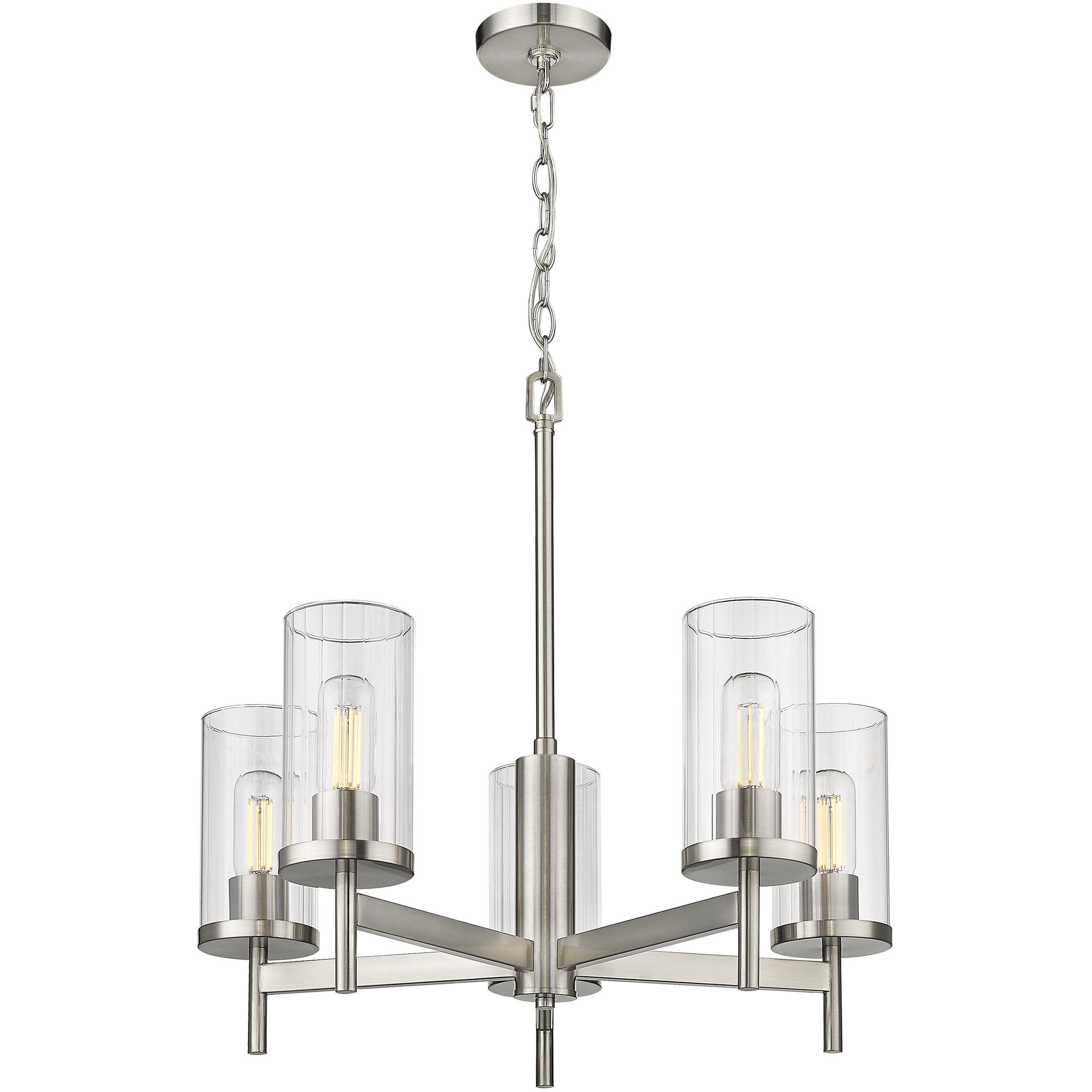 Winslett 5 Light 23.75 inch Pewter Chandelier Ceiling Light