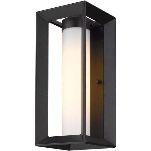 Smyth 1 Light 14 inch Natural Black Outdoor Wall Mount in Opal Glass