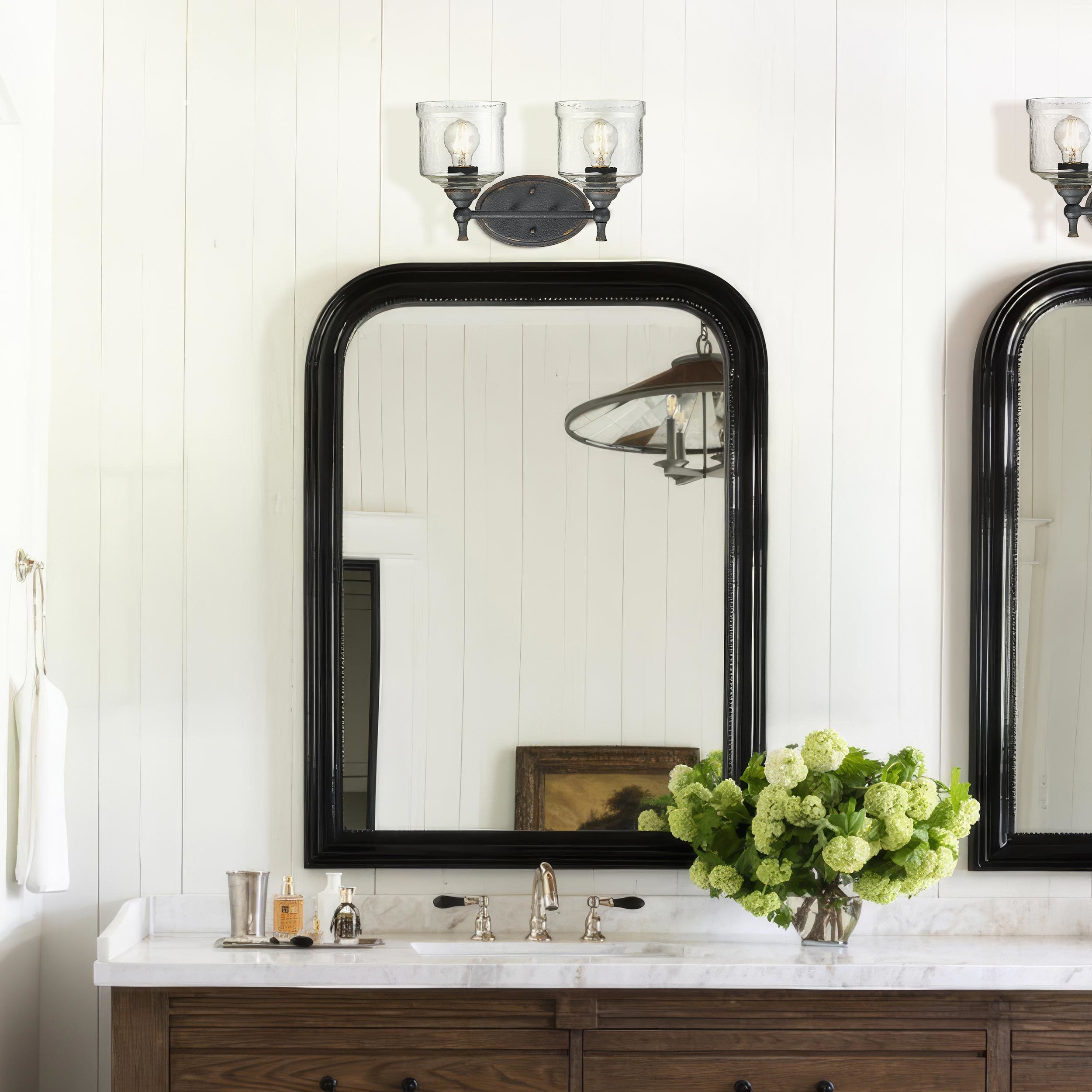 Keating Vanity Wall Light in Antique Black Iron