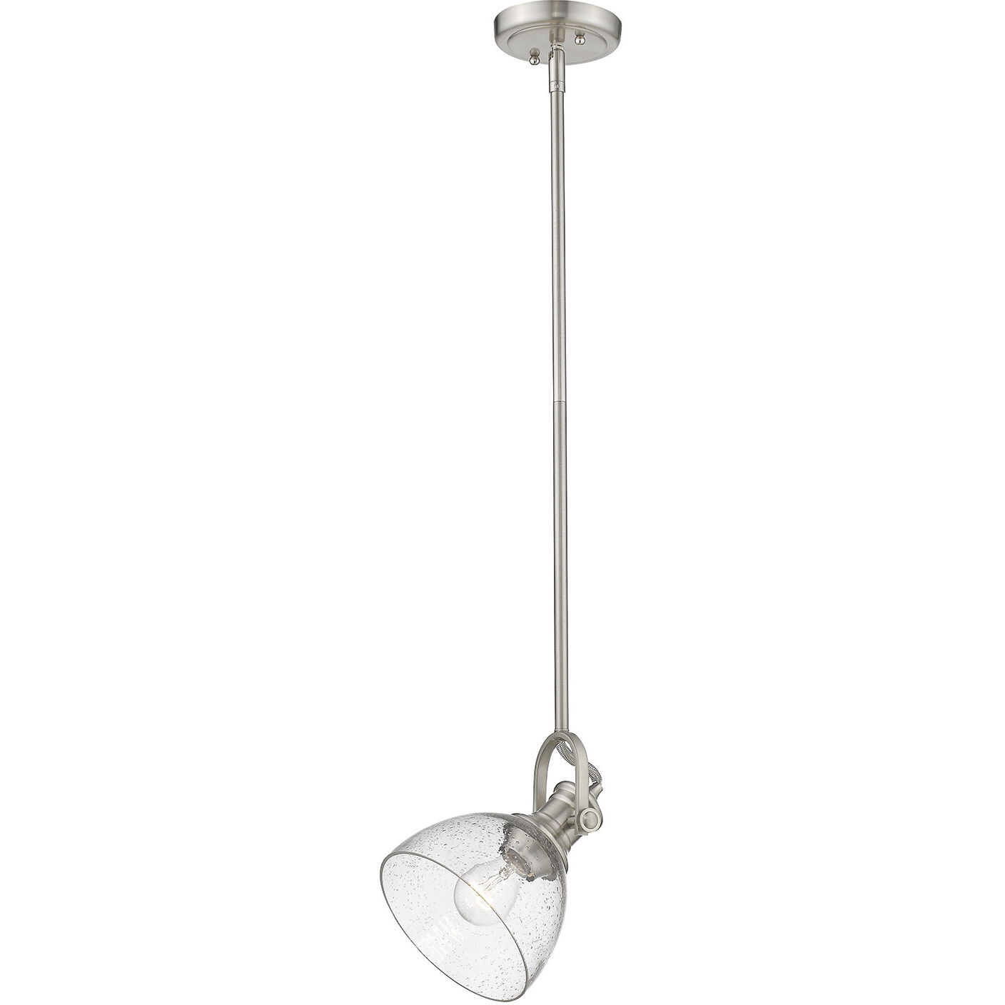 Yep Hines 1 Light 6.88 inch Pewter Pendant Ceiling Light in Seeded Glass