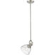 Yep Hines 1 Light 6.88 inch Pewter Pendant Ceiling Light in Seeded Glass