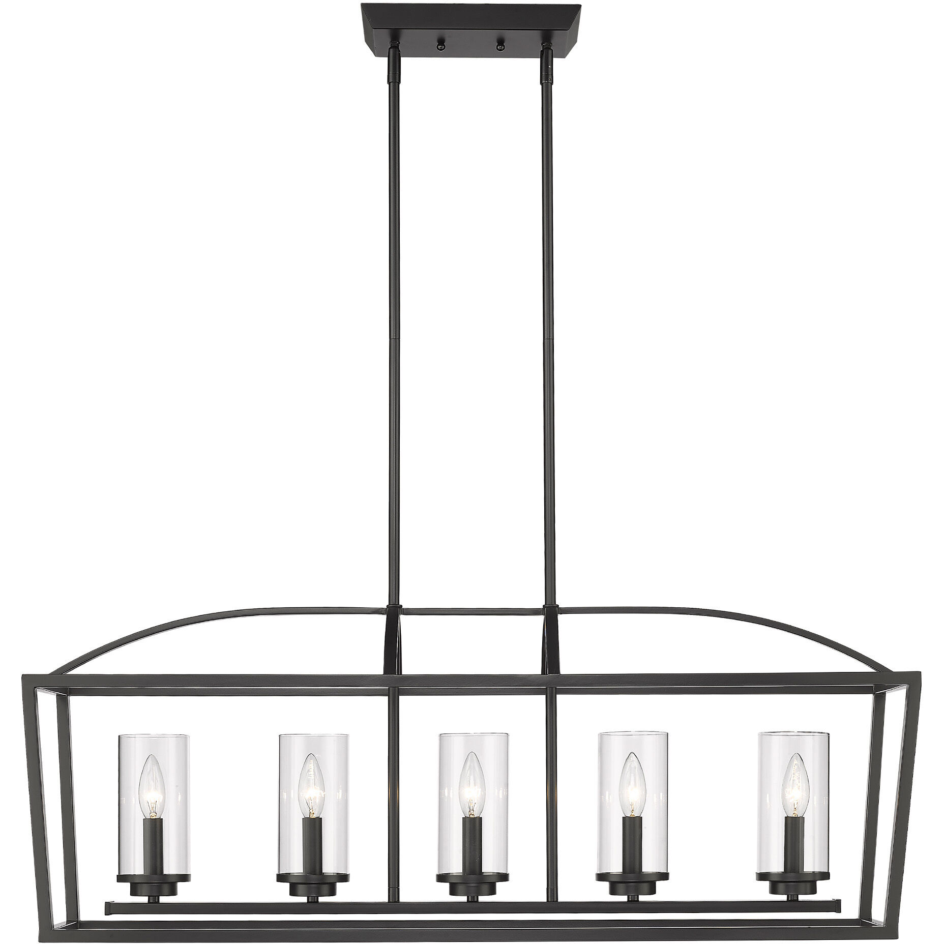 Mercer Island Light Ceiling Light in Clear Glass, Matte Black/Matte Black