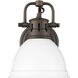 Yep Duncan Vanity Wall Light in Rubbed Bronze, Matte White