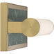 Yep Stratum 1 Light 17.5 inch Brushed Champagne Brass with Persian Green Marble Vanity Light Wall Light