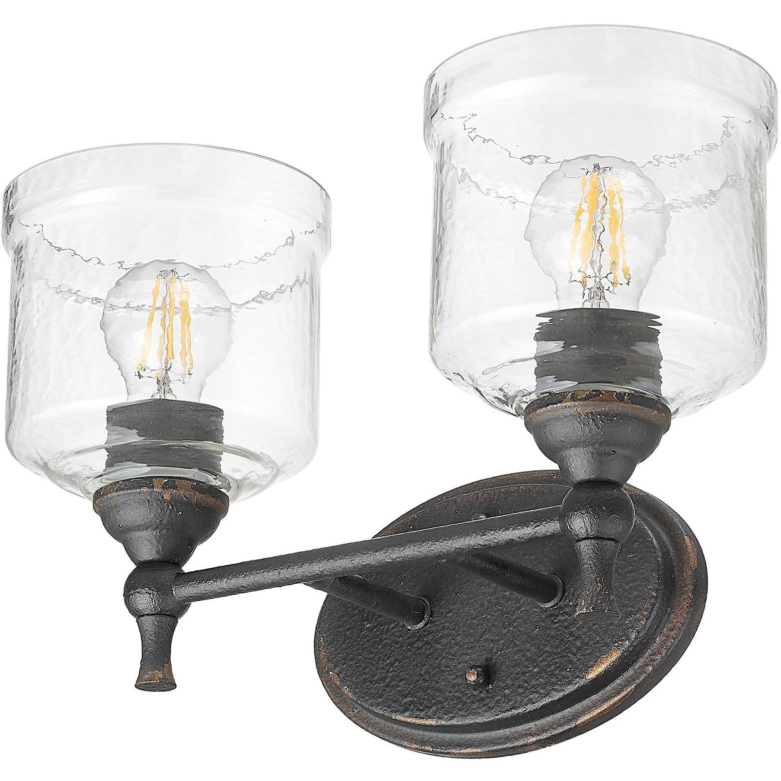 Keating Vanity Wall Light in Antique Black Iron