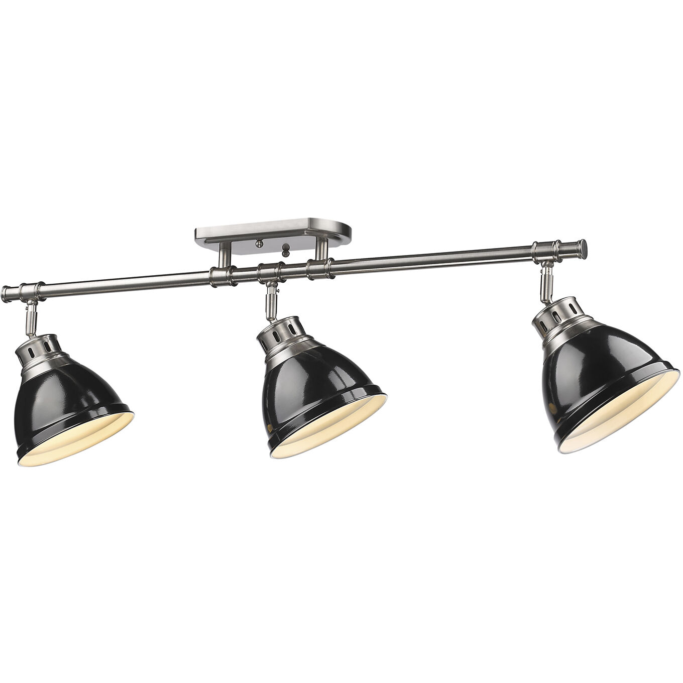 Yep Duncan 3 Light 35.38 inch Pewter Semi-Flush Mount Ceiling Light in Black, Track Light