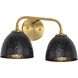 Shepard 2 Light 15.5 inch Modern Brass Vanity Light Wall Light in Matte Black