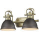 Yep Duncan Vanity Wall Light in Aged Brass, Rubbed Bronze