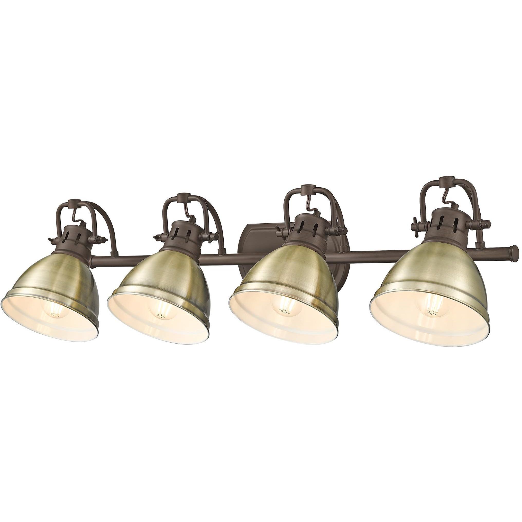 Yep Duncan Vanity Wall Light in Rubbed Bronze, Aged Brass