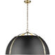 Aldrich 8 Light 30 inch Aged Brass Pendant Ceiling Light in Matte Black