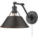 Yep Orwell 1 Light 10 inch Matte Black Swing Arm Wall Lamp Wall Light in Rubbed Bronze, Adjustable
