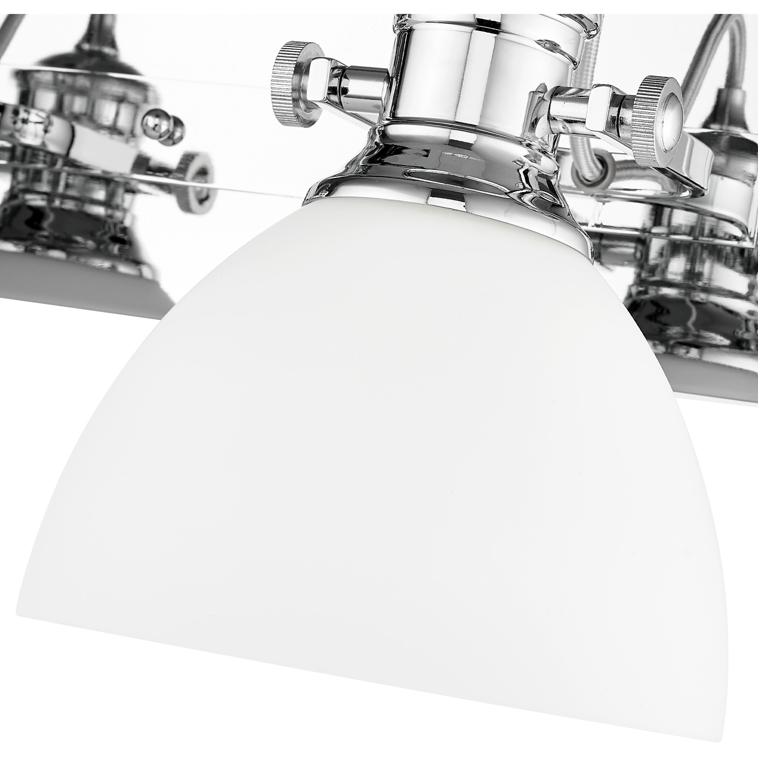 Yep Hines Vanity Wall Light in Chrome, Opal Glass