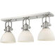 Yep Hines Vanity Wall Light in Pewter, Opal Glass