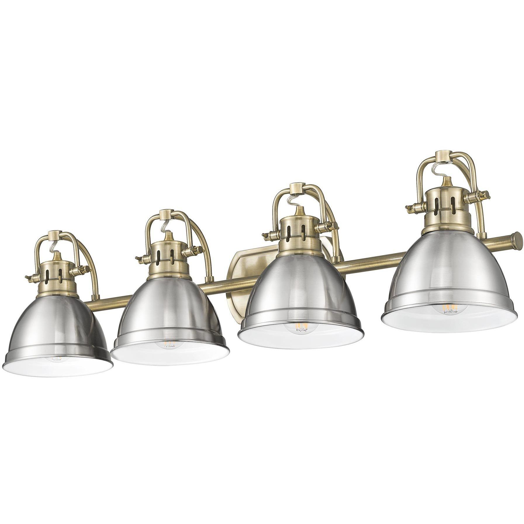 Yep Duncan Vanity Wall Light in Aged Brass, Pewter