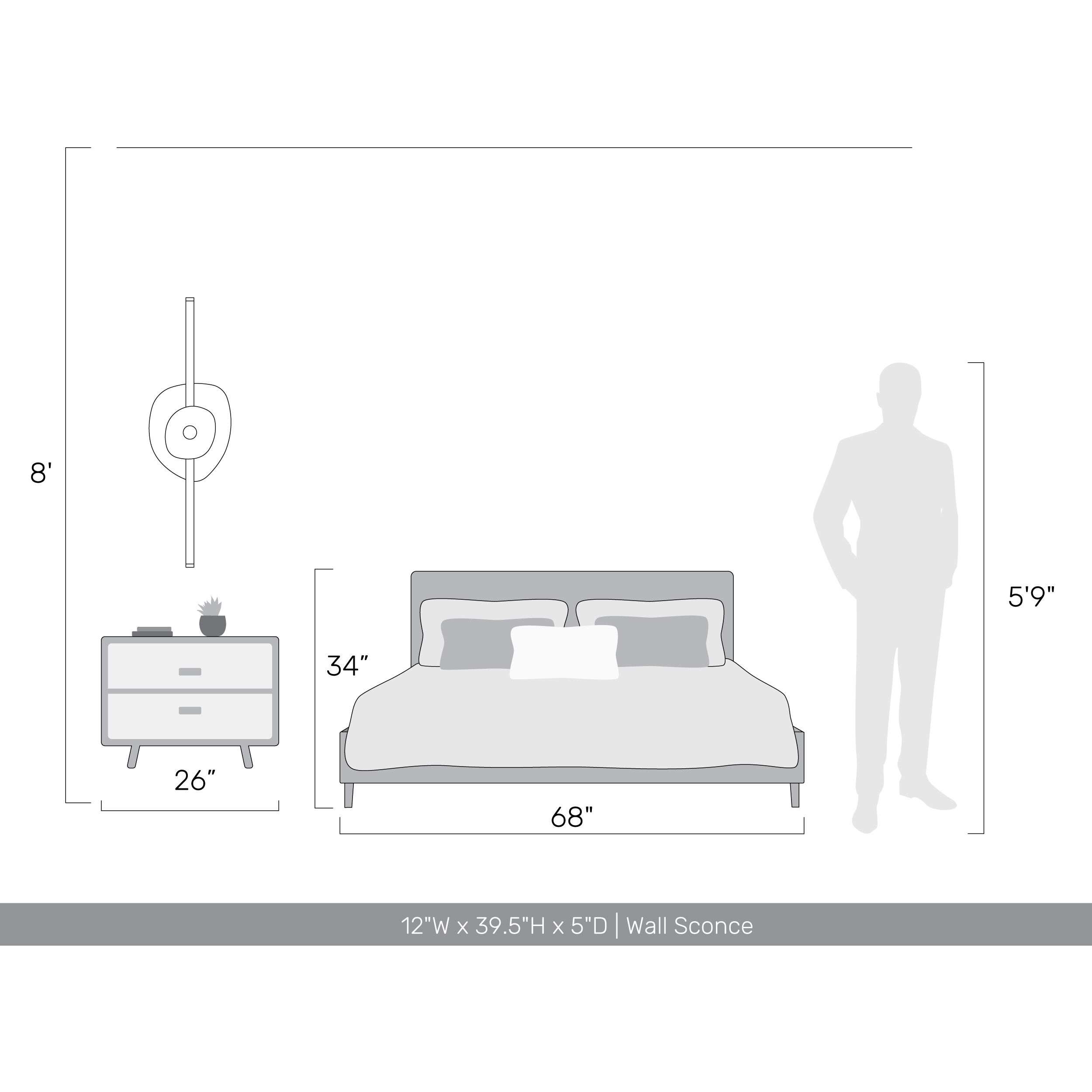 Yep Colorella LED 12 inch Rose Gold Wall Sconce Wall Light in Pink and Blue Glass