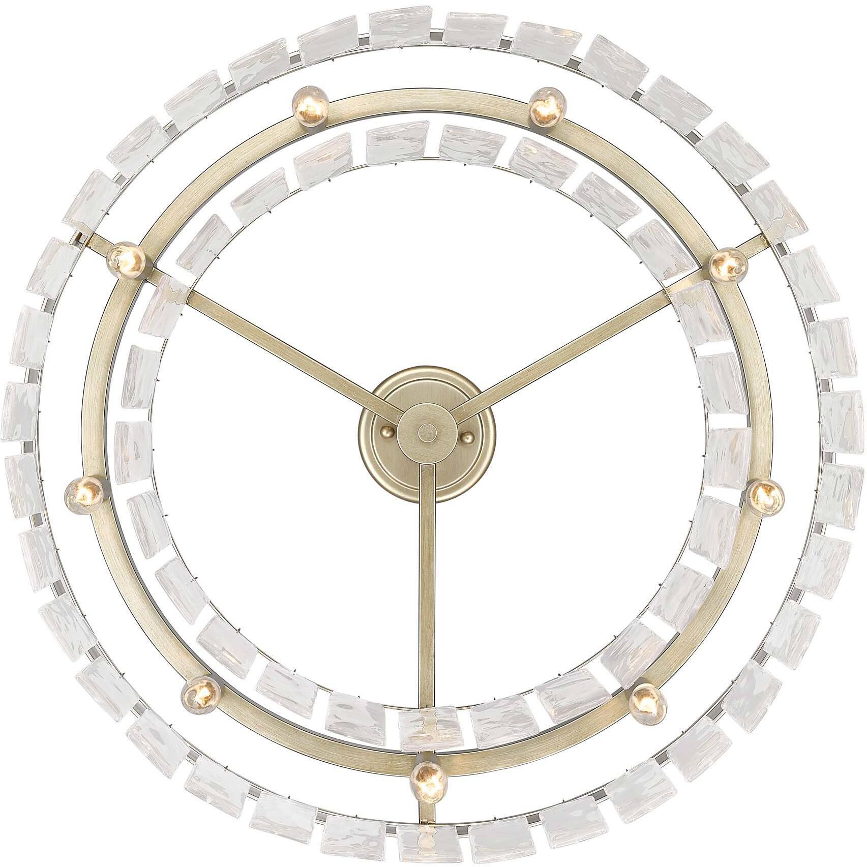 Ciara 9 Light 27 inch White Gold Semi-Flush Mount Ceiling Light